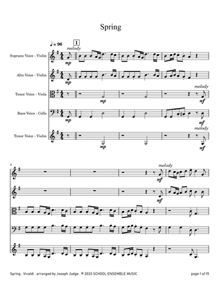 Book cover for Spring by Vivaldi for String Quartet in Schools
