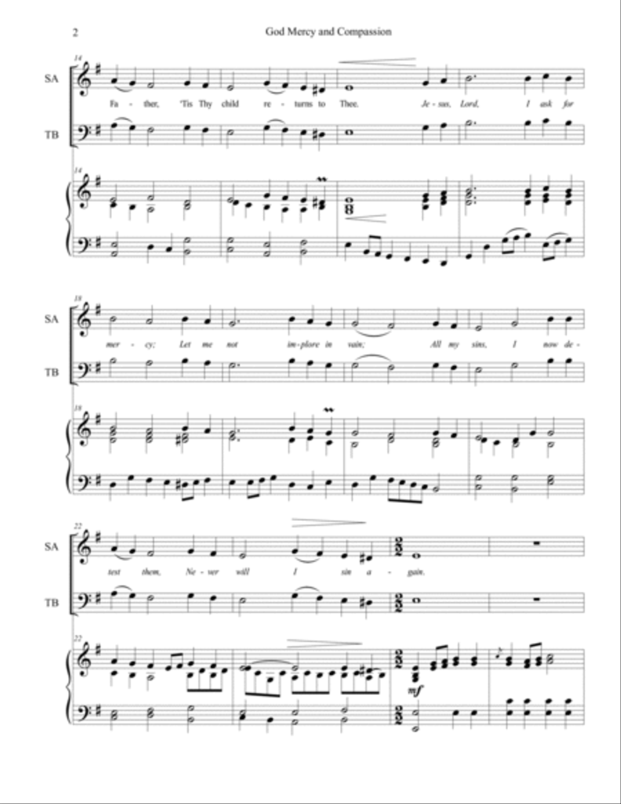 God of Mercy and Compassion SATB 4-Part scores gallery preview page 2
