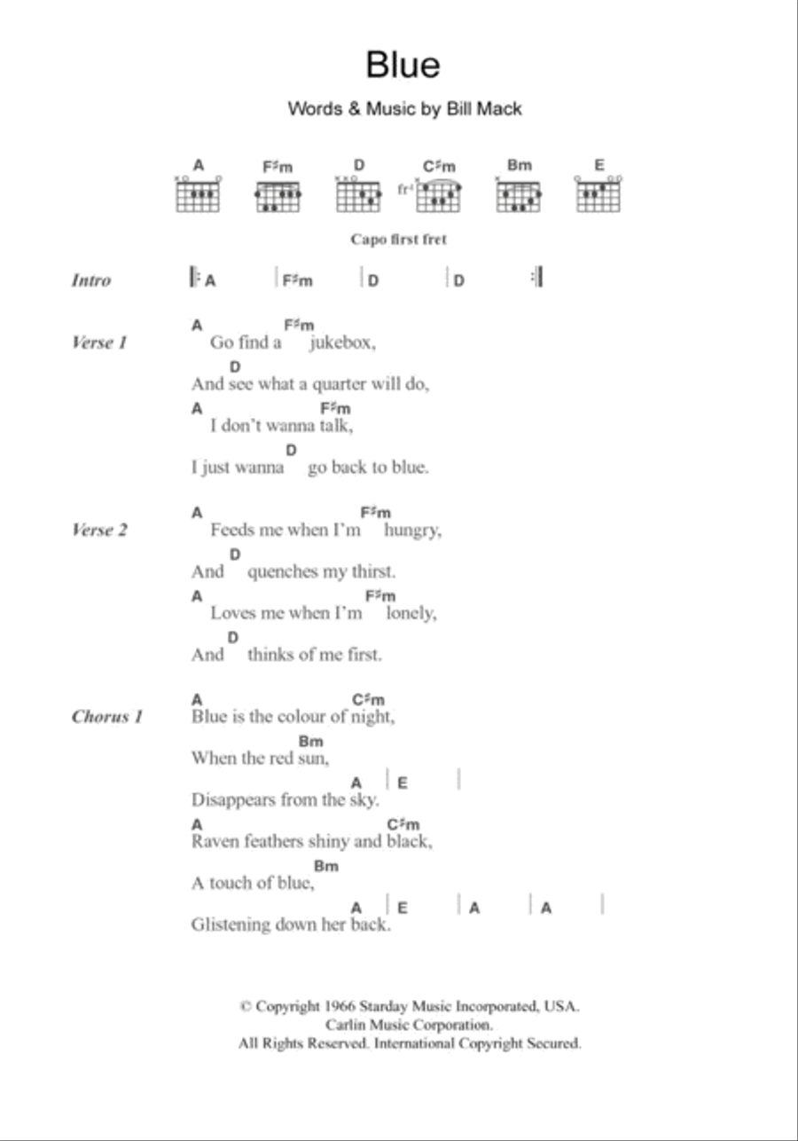 Blue Blue Electric Guitar scores gallery preview page 1
