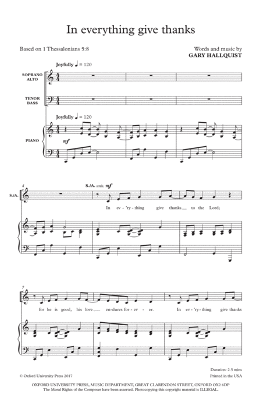 In everything give thanks 4-Part scores gallery preview page 2