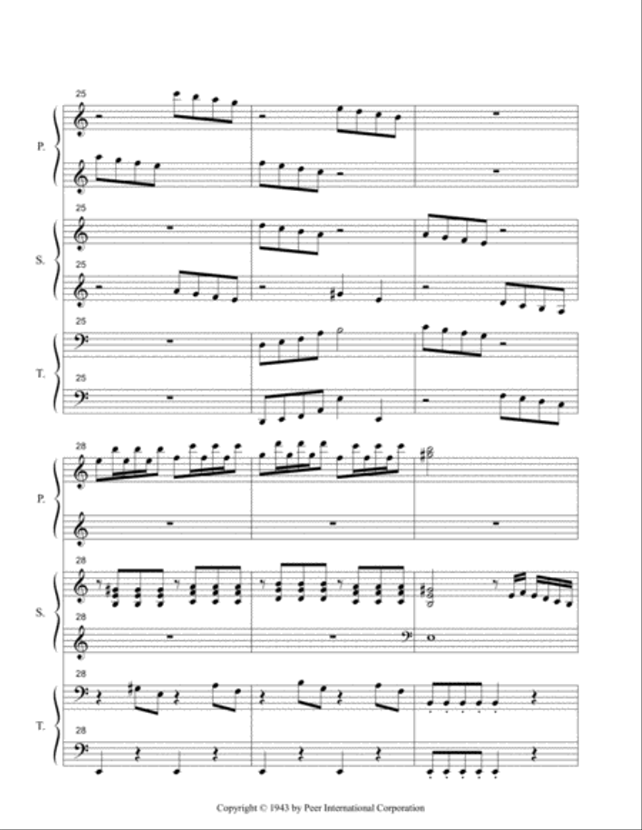 El Cumbanchero - for six hands Piano Trio scores gallery preview page 5