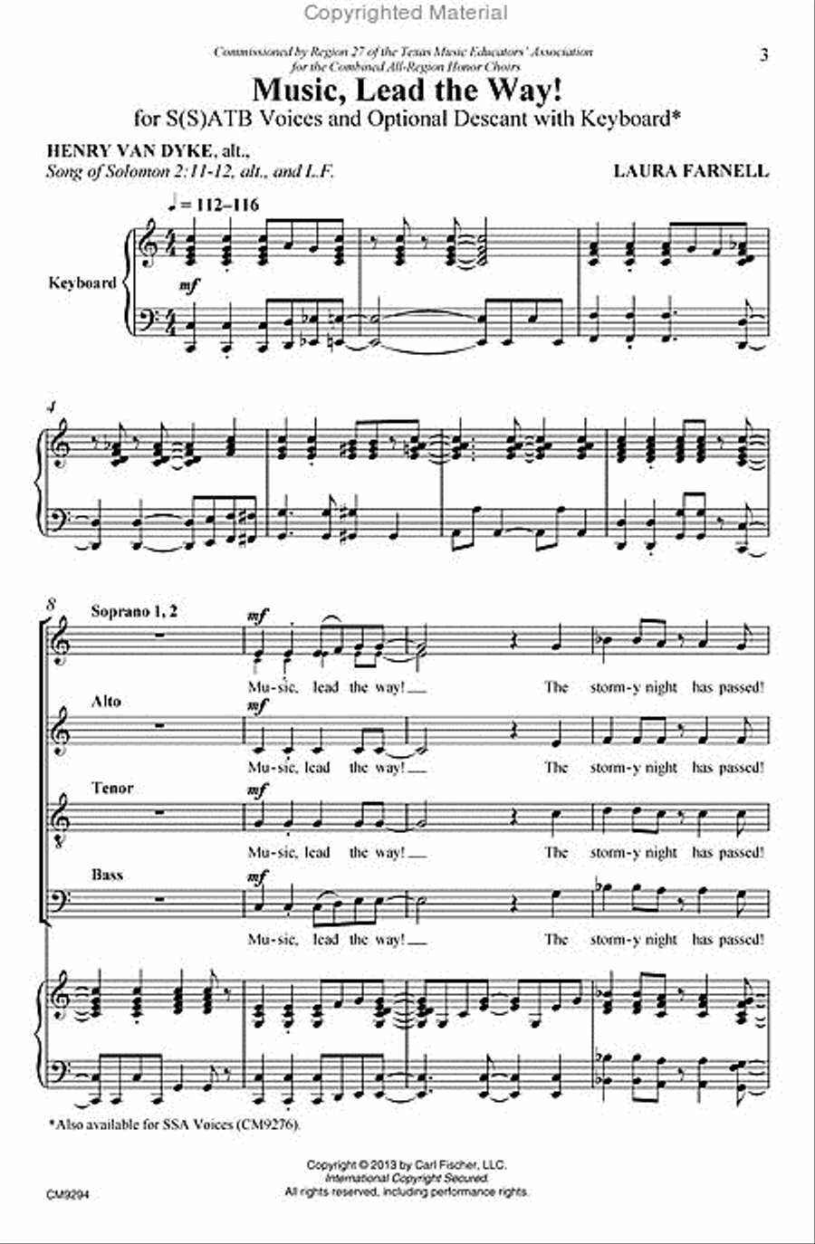 Music, Lead the Way! 4-Part scores gallery preview page 2