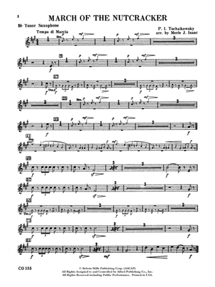 Nutcracker Ballet, Set II ("March of the Nutcracker" and "Trepak"): B-flat Tenor Saxophone