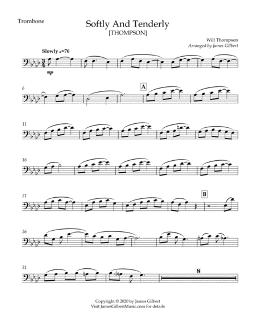Softly And Tenderly Softly And Tenderly Brass Ensemble scores gallery preview page 4