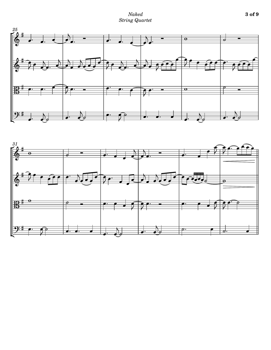 Naked String Quartet scores gallery preview page 3
