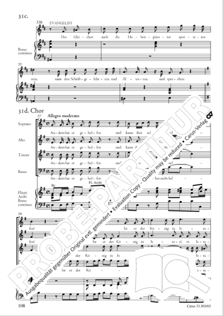 Passion according to St. Matthew (Passions-Musik nach dem Evangelisten Matthaus) SSATB scores gallery preview page 109