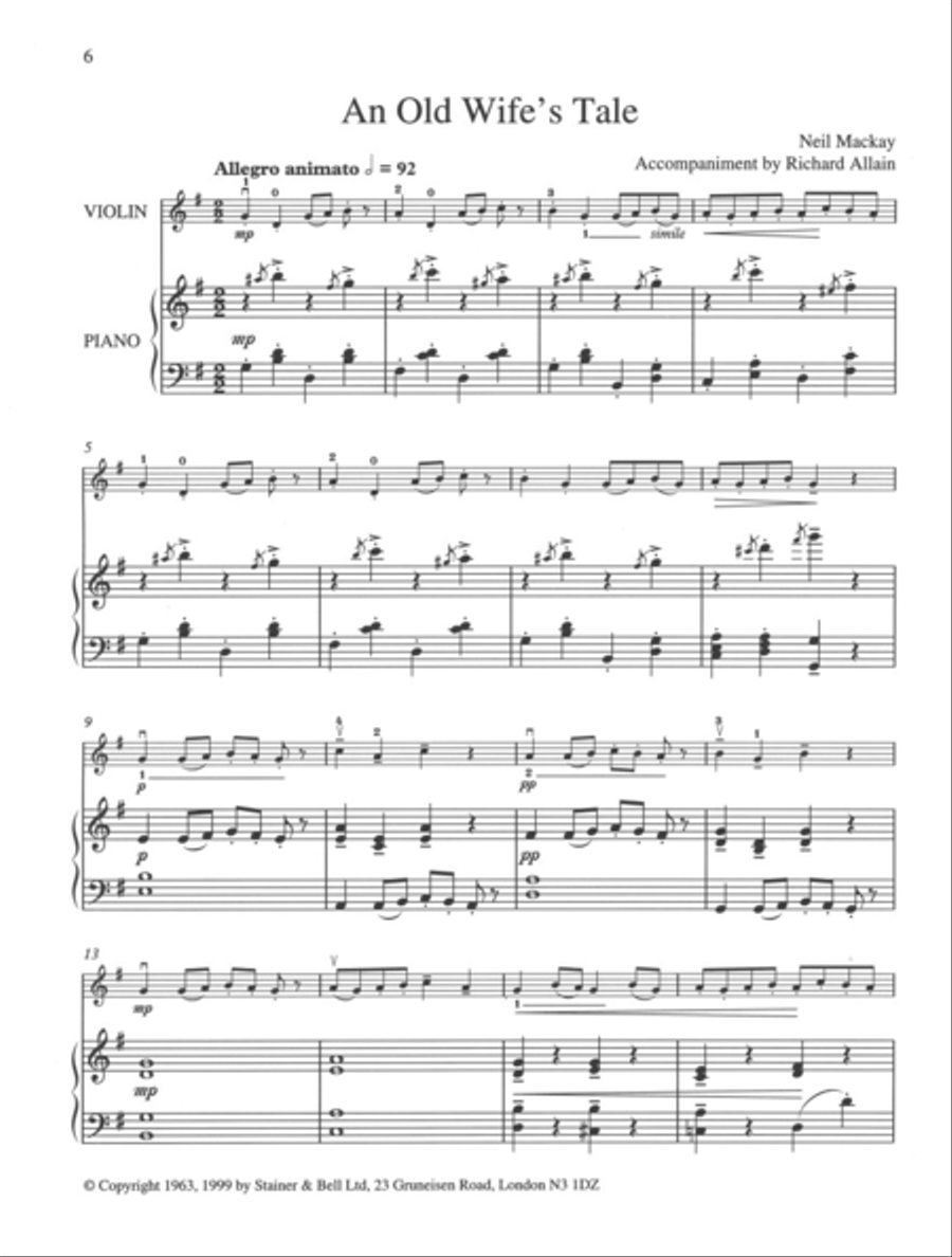 24 Piano Accompaniments for Neil Mackay's 'A Tuneful Introduction to the Third Position' Piano Accompaniment scores gallery preview page 2