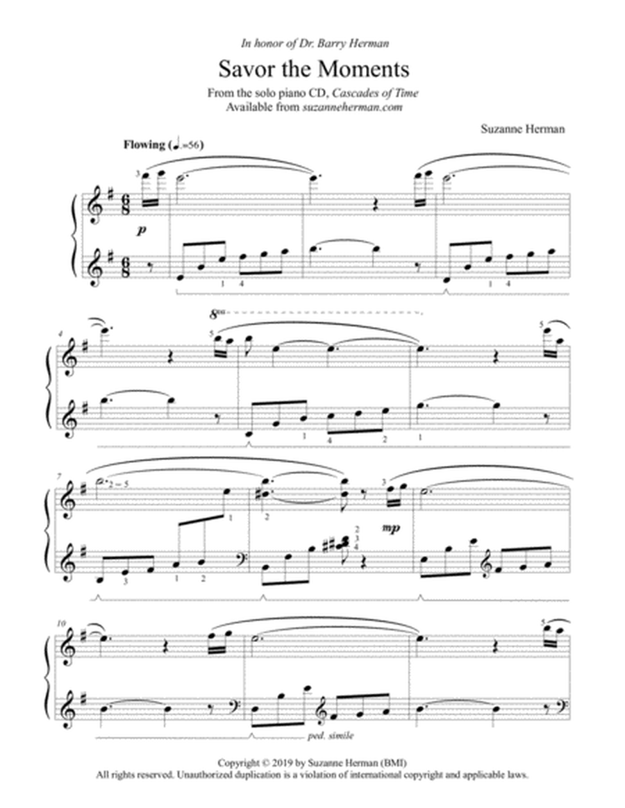 Cascades of Time Piano Solo Songbook
