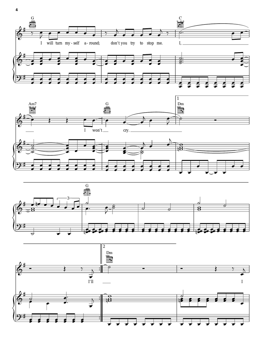 Alice Piano, Vocal, Guitar scores gallery preview page 4