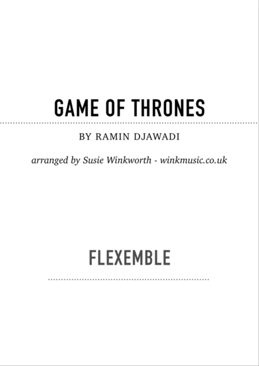 Game Of Thrones Percussion Ensemble scores gallery preview page 1