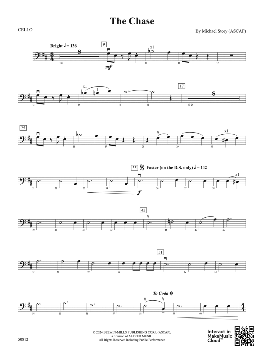 The Chase: Cello The Chase: Cello String Orchestra scores gallery preview page 1