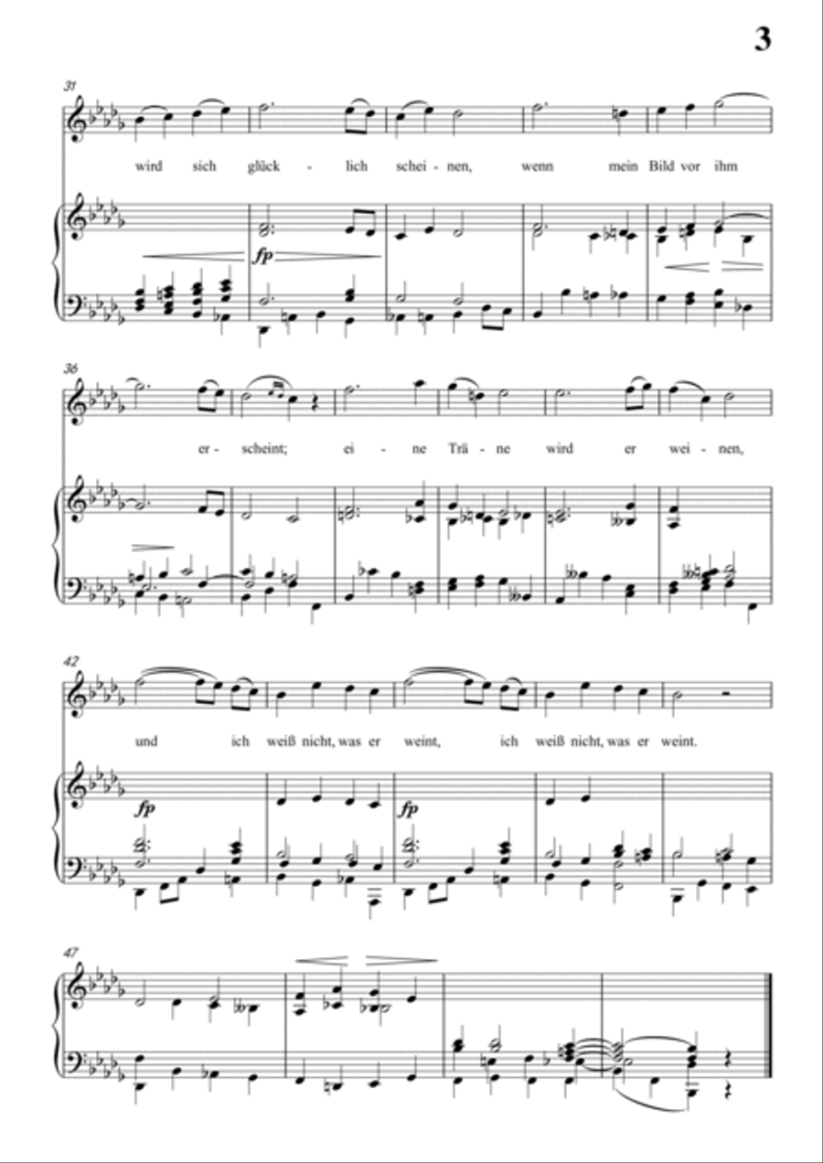 Schubert-An die Türen will ich schleichen Op.12 No.3 inbB minor,for Vocal and Piano Voice scores gallery preview page 4