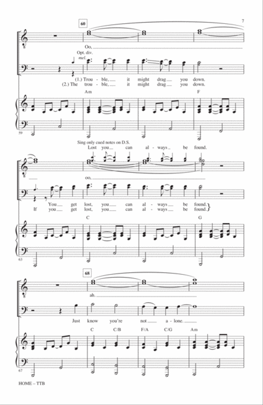 Home (arr. Alan Billingsley) TTB scores gallery preview page 6