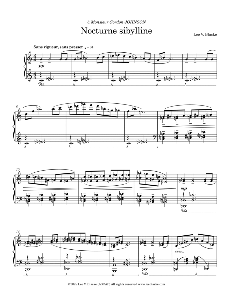 Nocturne sibylline Nocturne sibylline Piano Solo scores gallery preview page 1