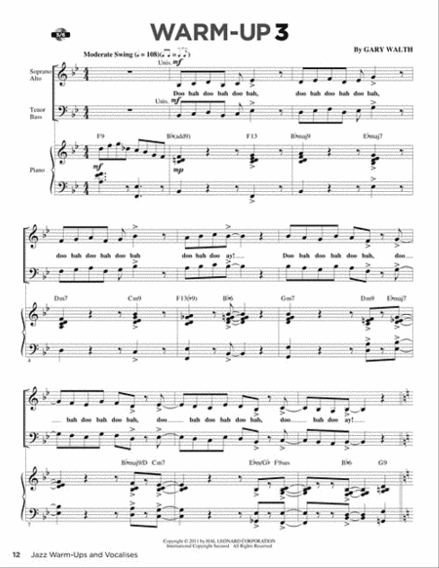 Jazz Warm-ups and Vocalises Vocal Jazz Ensemble scores gallery preview page 3