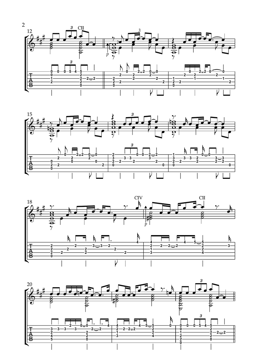 Dos Oruguitas Acoustic Guitar scores gallery preview page 2