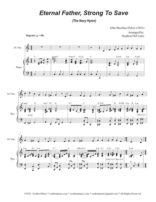 Eternal Father, Strong To Save (The Navy Hymn) (Flute or Violin solo and Piano)