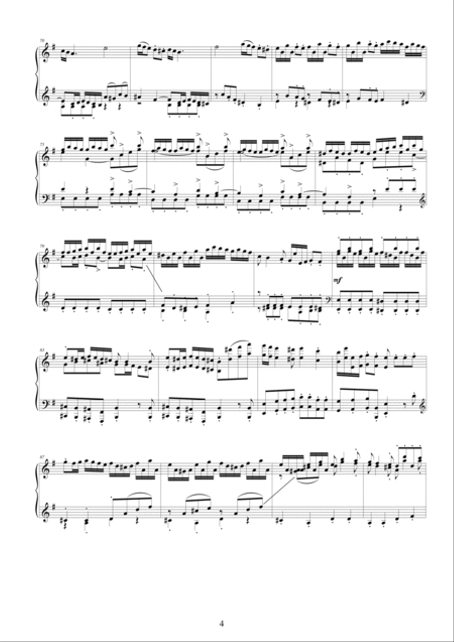 Pergolesi GB - Flute concerto in G - Complete Piano version Flute scores gallery preview page 4