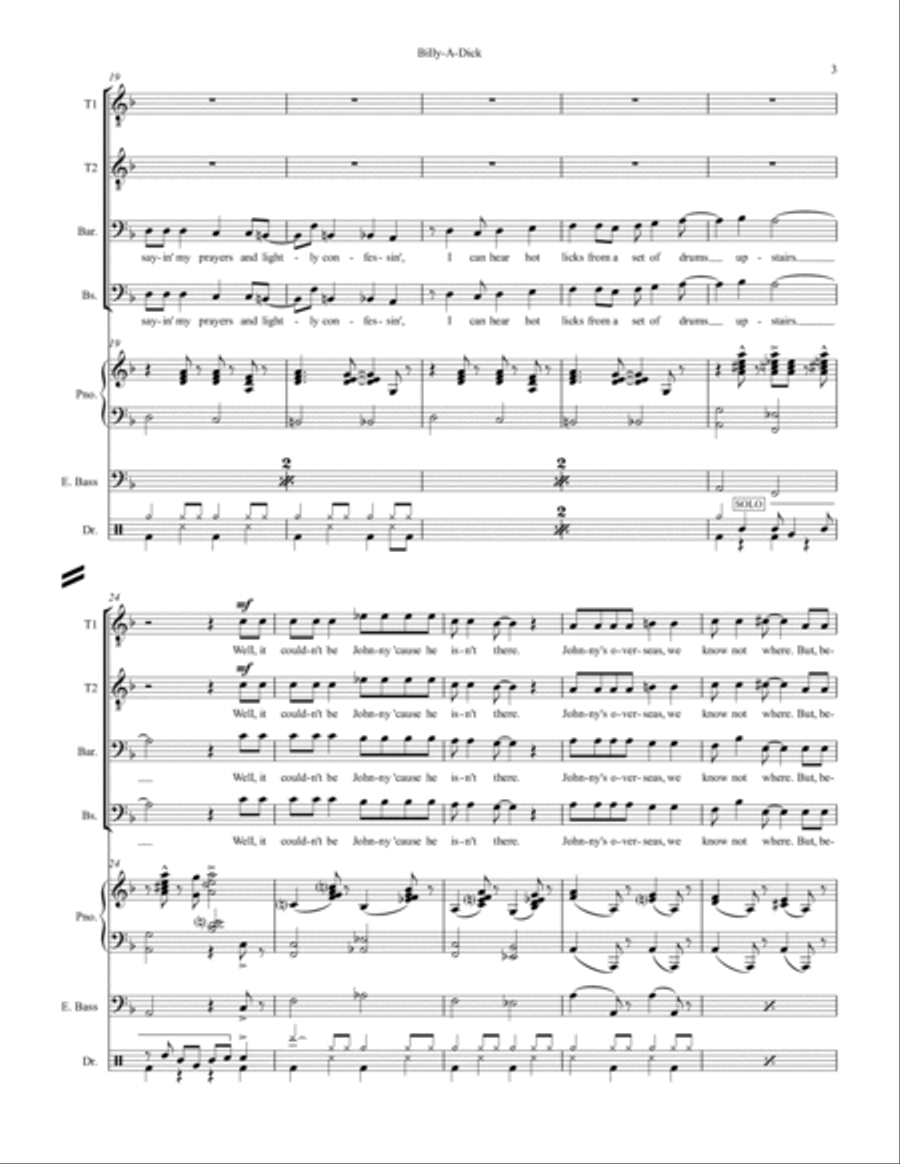 Billy A Dik The Ballad Of The Lonesome Drums Small Ensemble scores gallery preview page 3