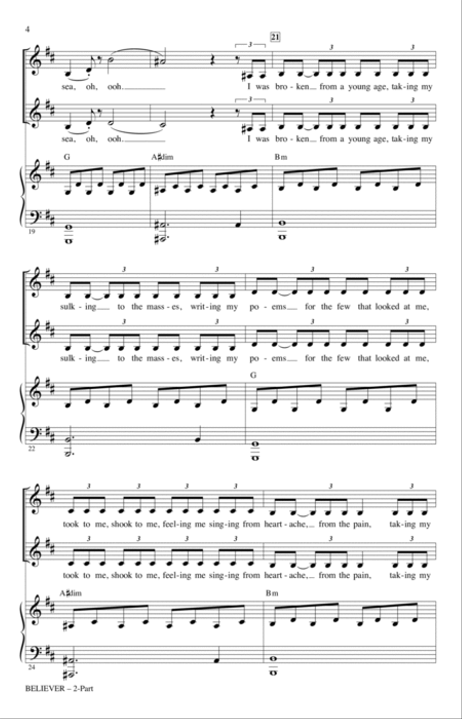 Believer (arr. Mark Brymer) 2-Part scores gallery preview page 3