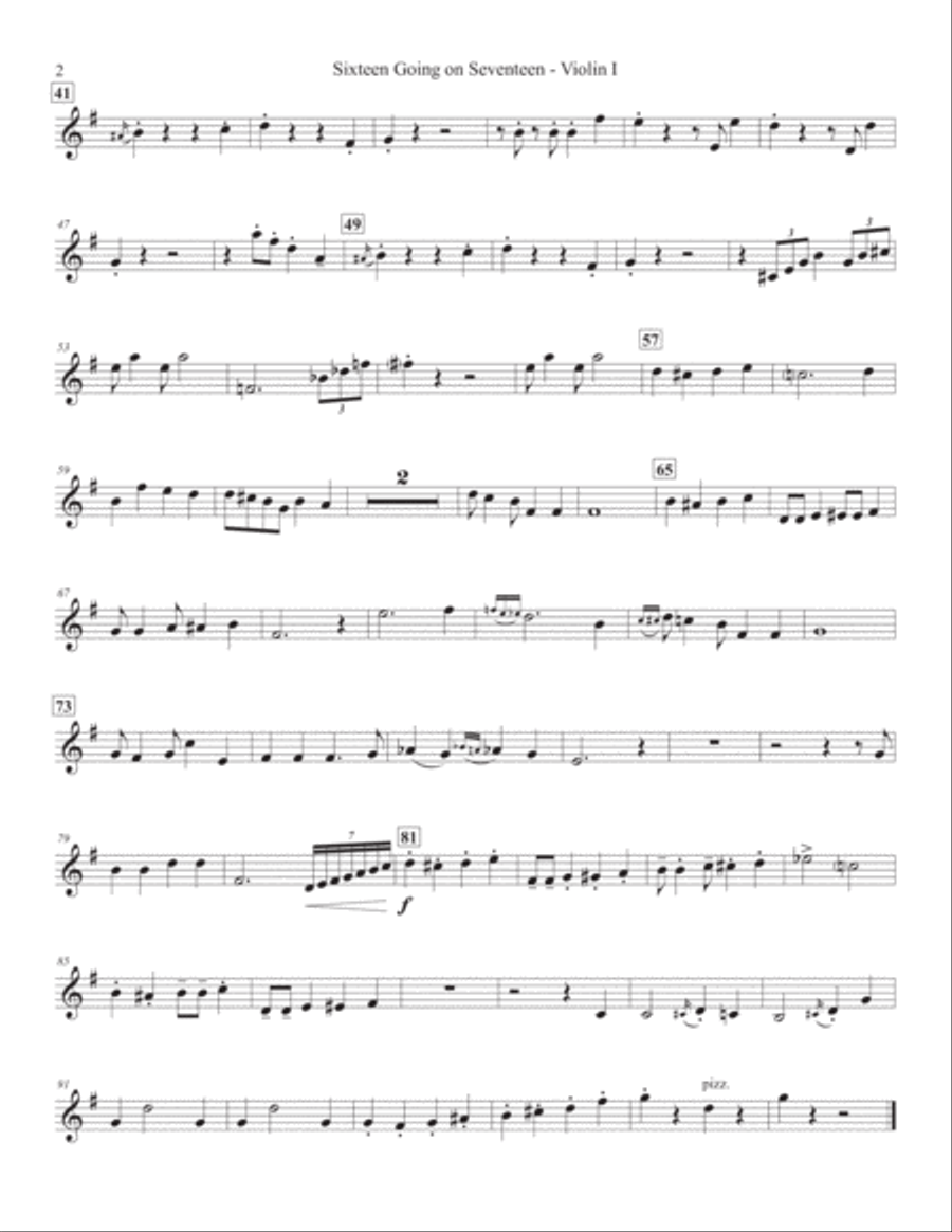 Sixteen Going On Seventeen String Quartet scores gallery preview page 6