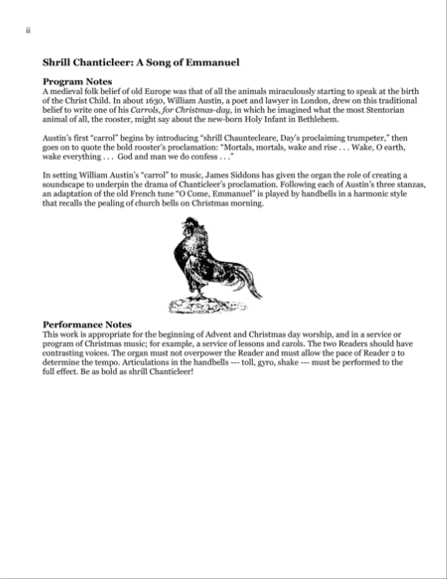 Shrill Chanticleer: A Song of Emmanuel Handbell Choir scores gallery preview page 2