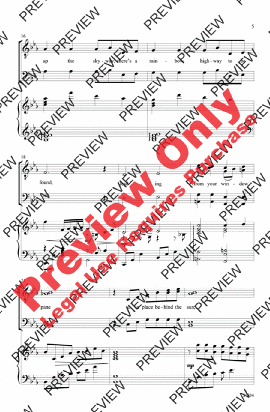 Over the Rainbow Over the Rainbow Men's Choir scores gallery preview page 4