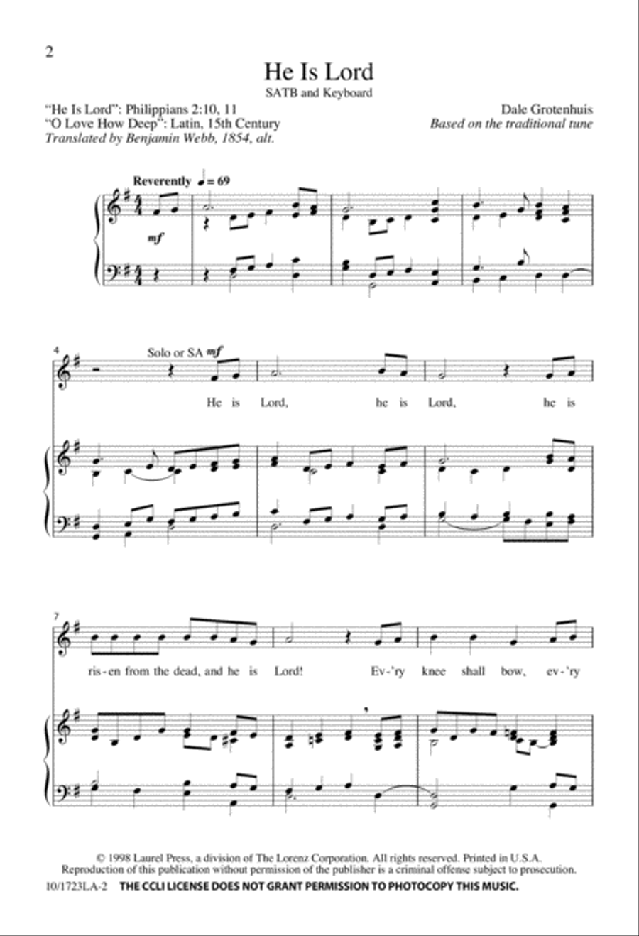 He Is Lord 4-Part scores gallery preview page 2