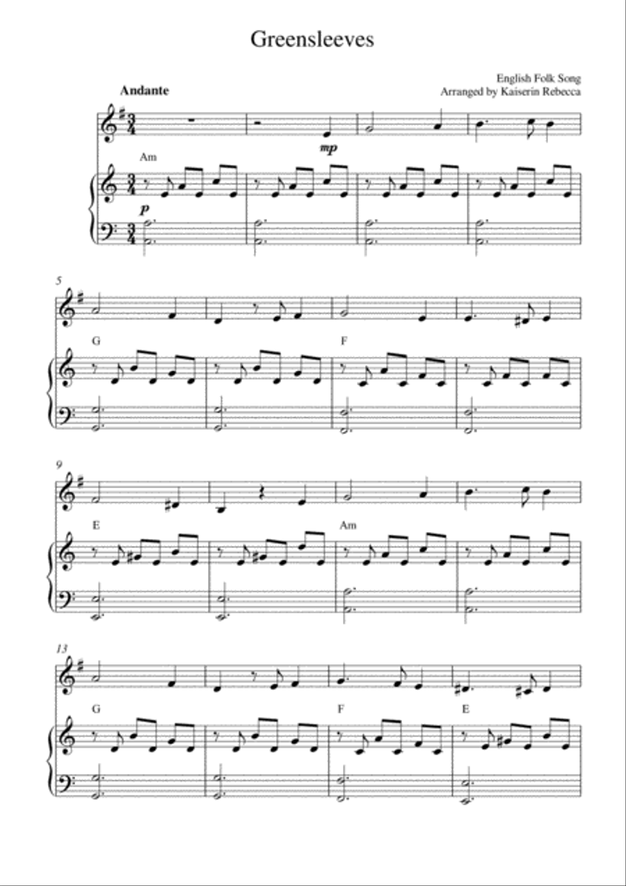 Greensleeves English Horn scores gallery preview page 1