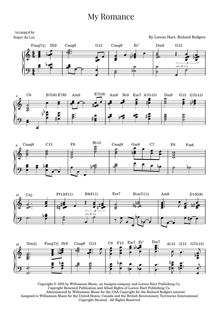 My Romance Piano Solo scores gallery preview page 1