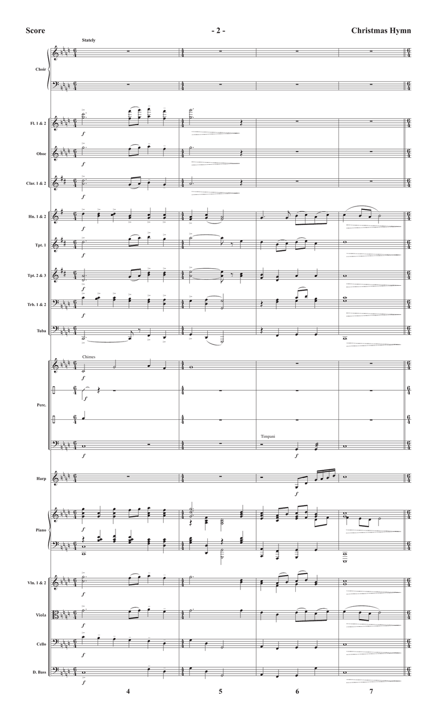 Christmas Hymn - Downloadable Orchestration Set of Parts scores gallery preview page 4