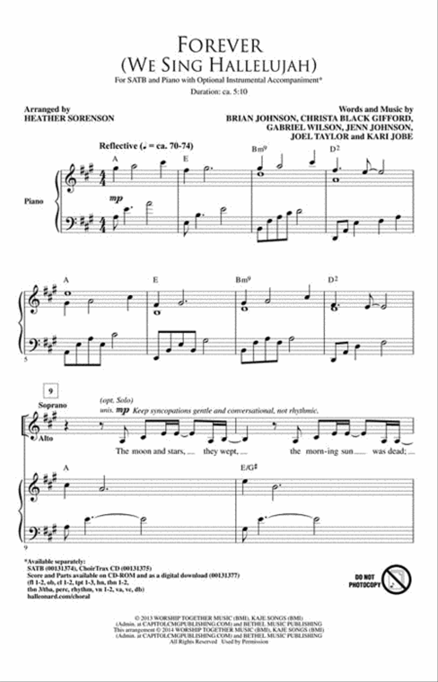 Forever (We Sing Hallelujah) 4-Part scores gallery preview page 2
