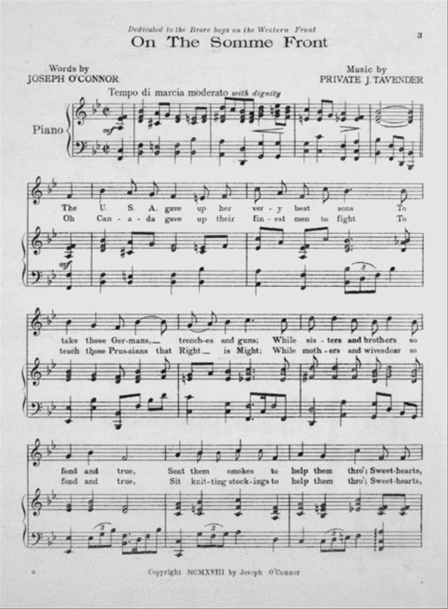 On the Somme Front. Song Voice scores gallery preview page 2