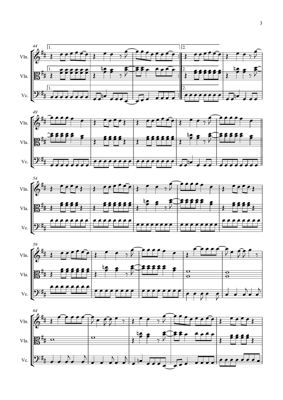 Mamma Mia String Trio scores gallery preview page 3