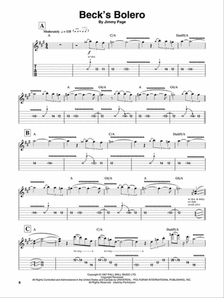 Jeff Beck Guitar Tablature scores gallery preview page 4