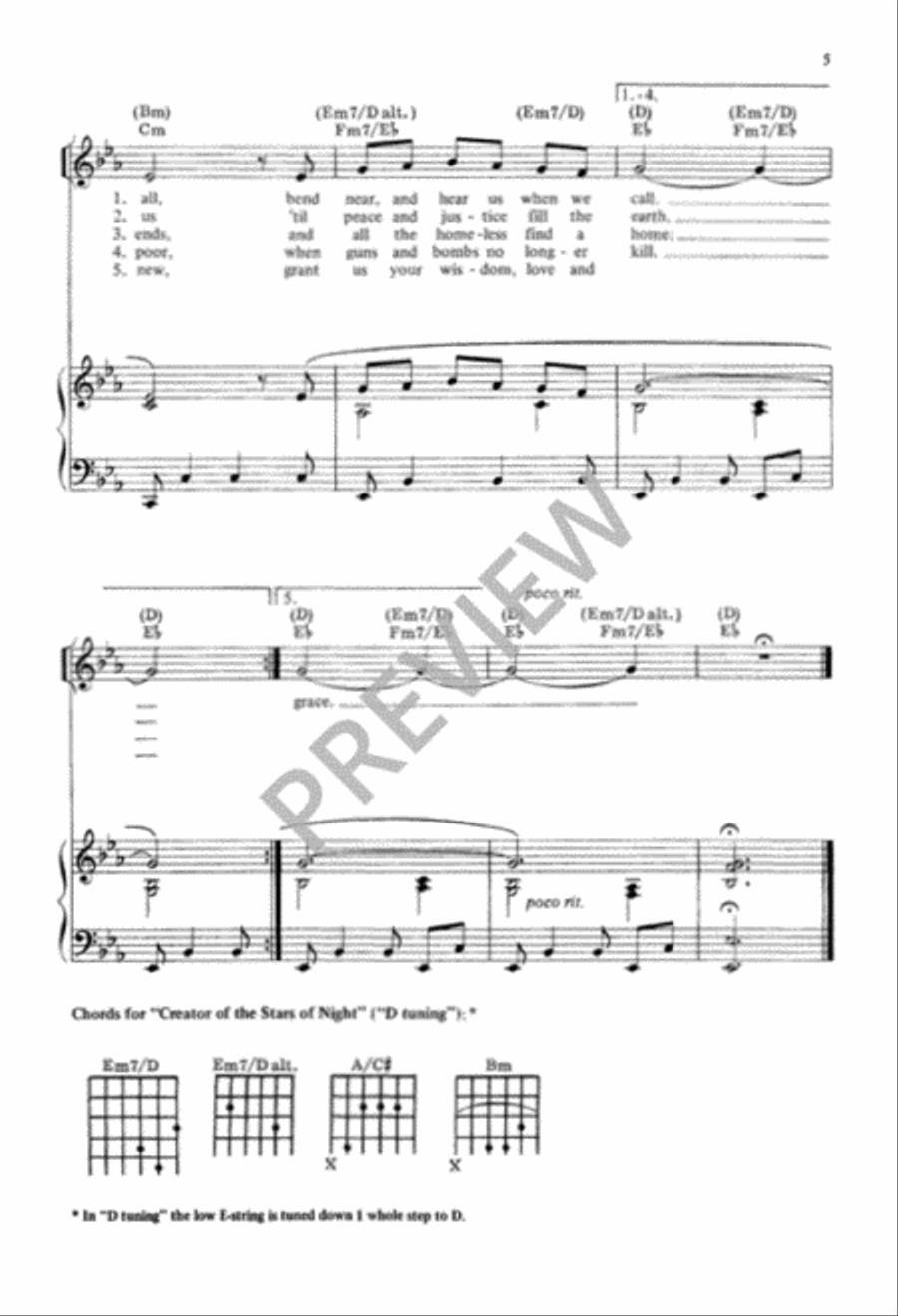 Creator of the Stars of Night Unison Choir scores gallery preview page 6