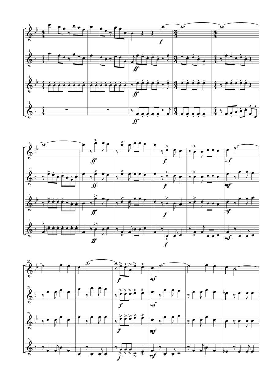 The Magnificent Seven Woodwind Quartet scores gallery preview page 2