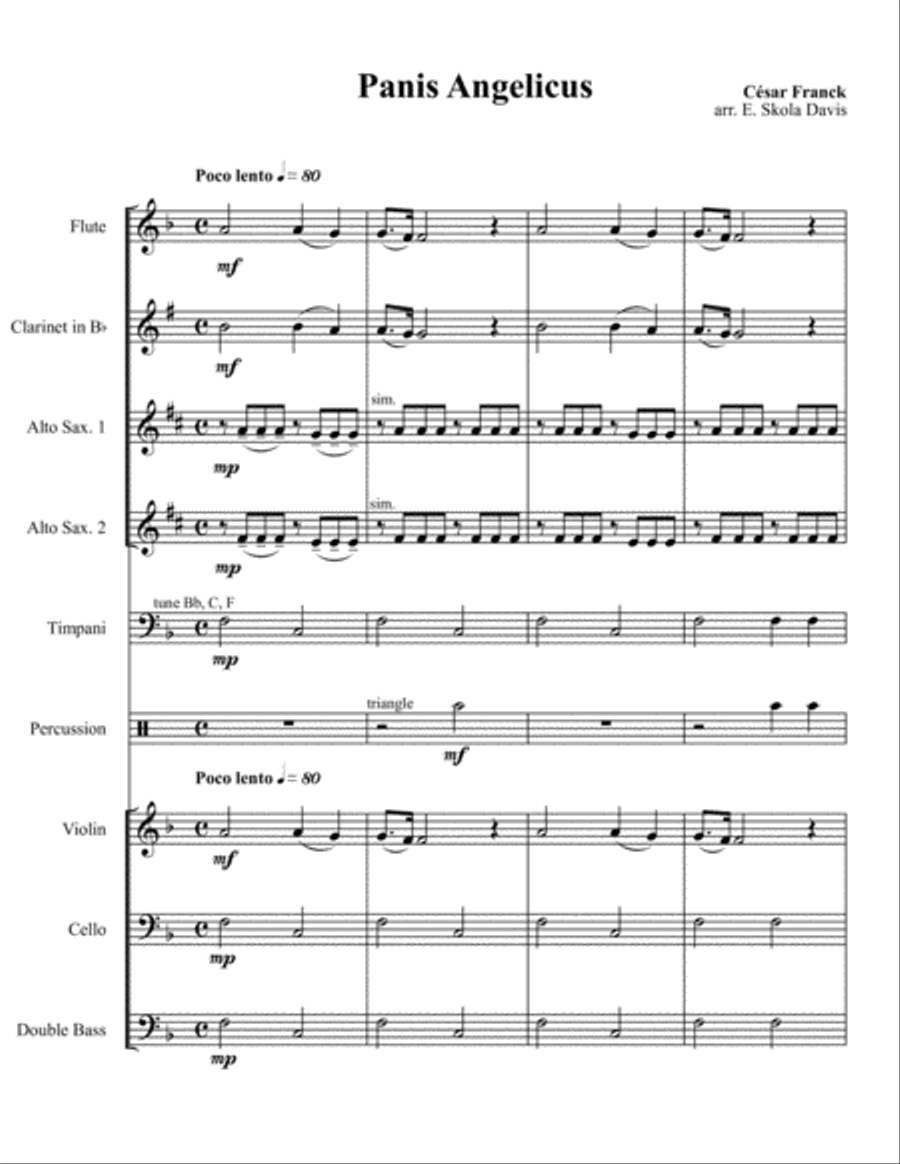 Panis Angelicus Panis Angelicus Large Ensemble scores gallery preview page 1