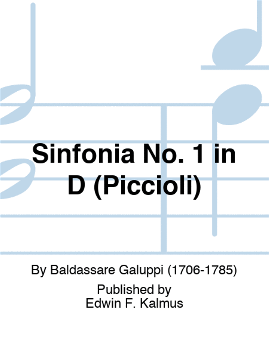 Sinfonia No. 1 in D (Piccioli) Set of Parts scores gallery preview page 1