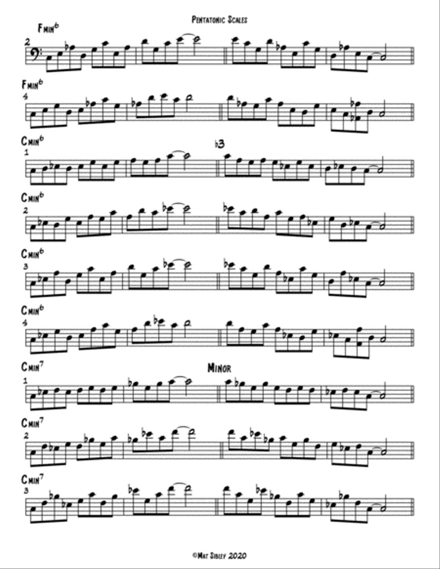 Exercises for Developing Jazz Improvisation Bass Clef Version Small Ensemble scores gallery preview page 6