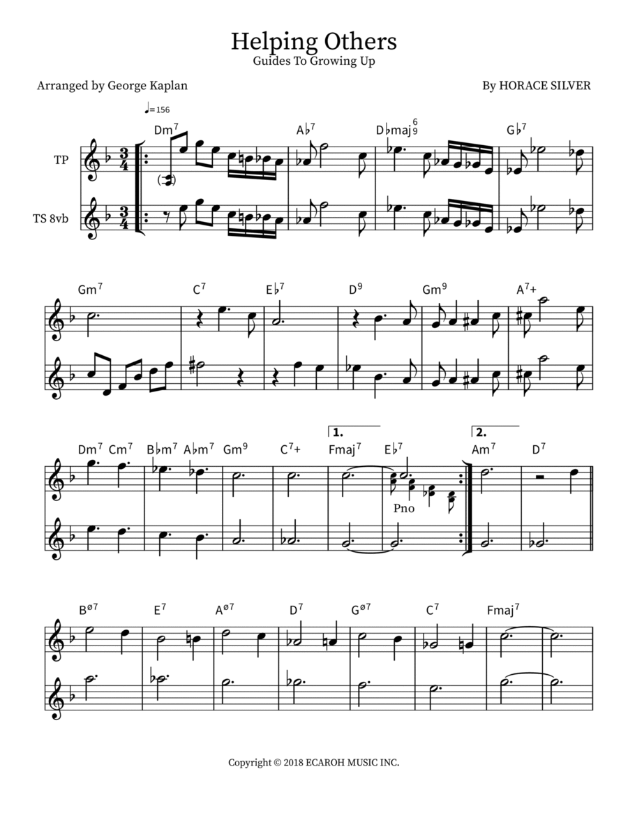 Helping Others Piano scores gallery preview page 1