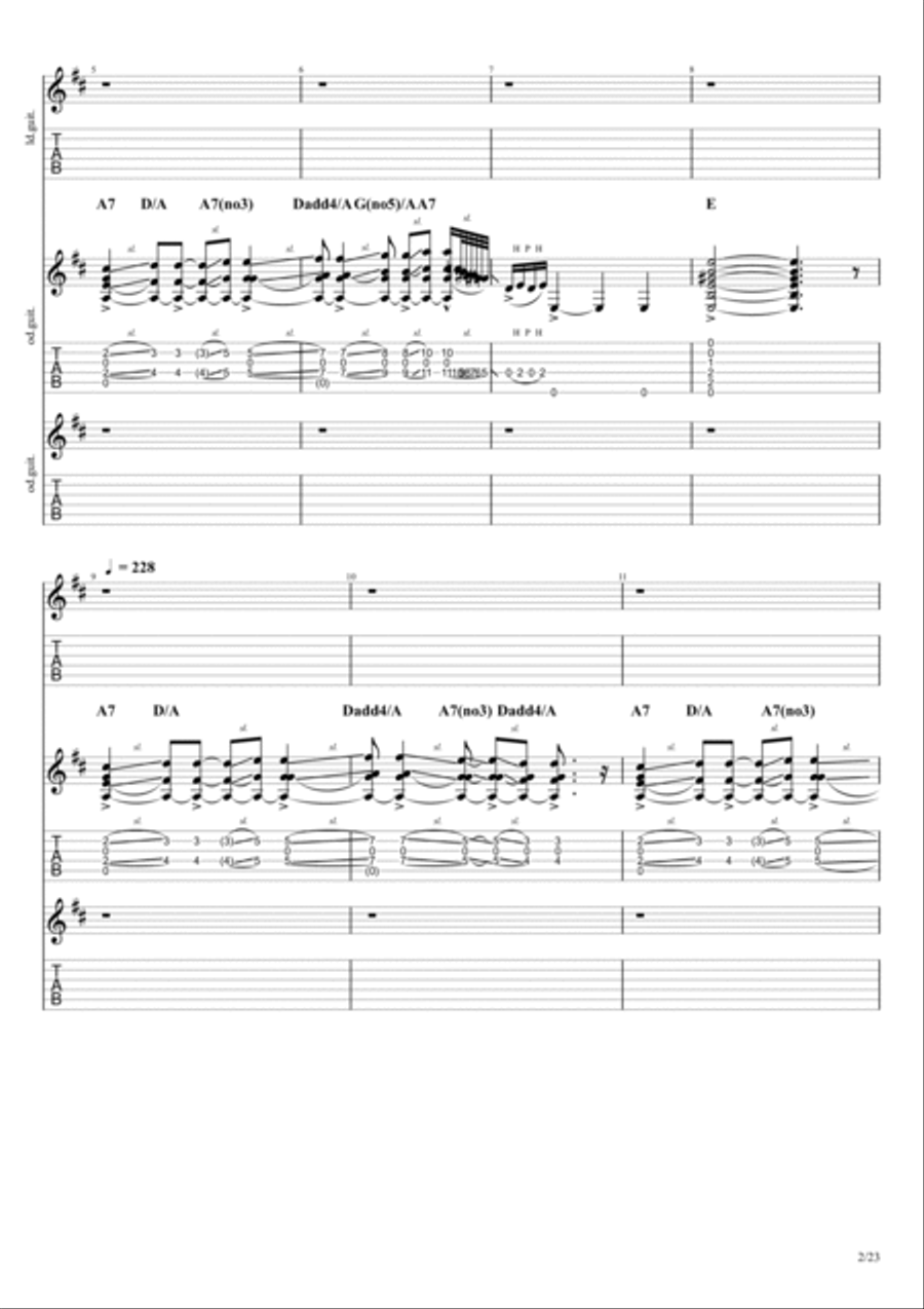 Beneath, Between, Behind Electric Guitar scores gallery preview page 2