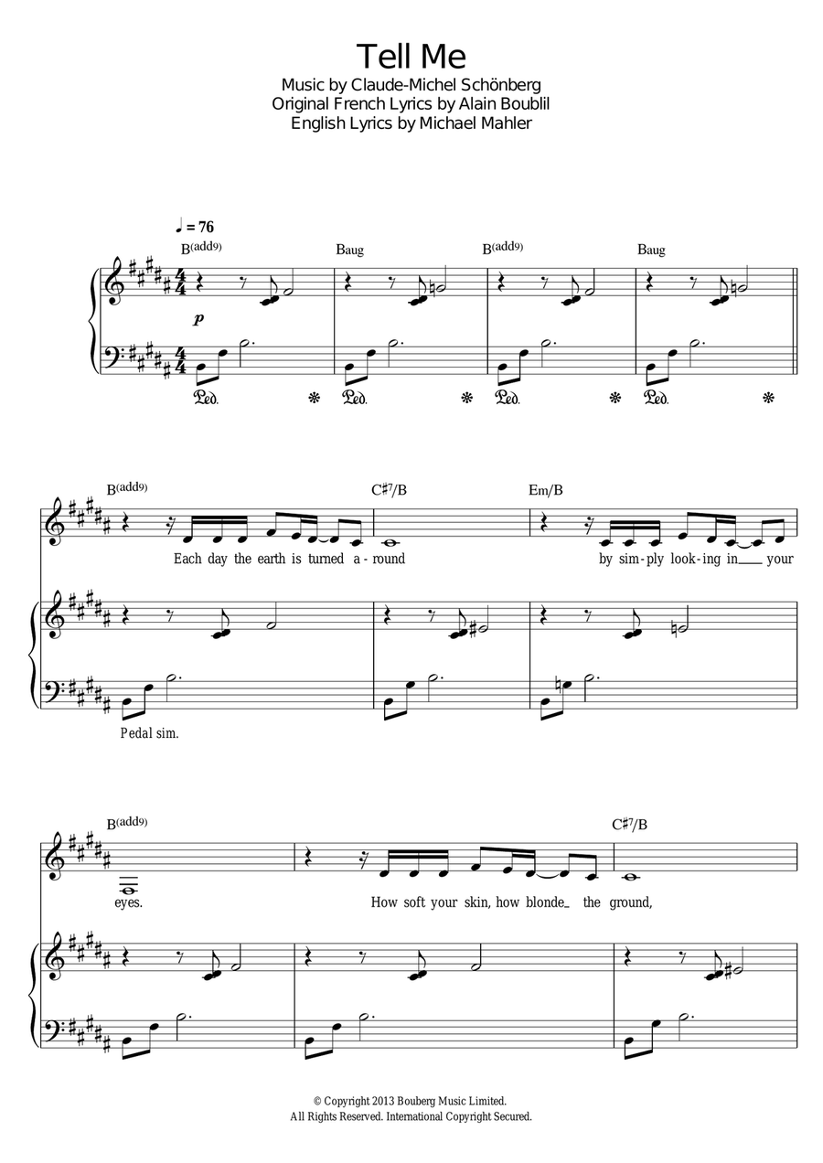 Tell Me Tell Me Piano, Vocal scores gallery preview page 1