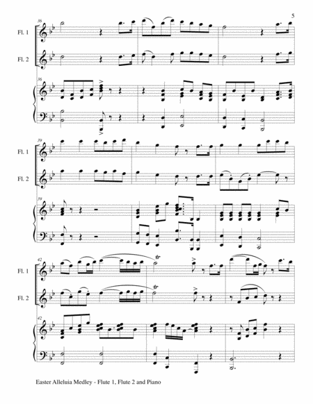 EASTER ALLELUIA MEDLEY (Trio – Flute 1, Flute 2/Piano) Score and Parts image number null