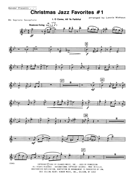Christmas Jazz Favorites #1 - Bb Soprano Sax