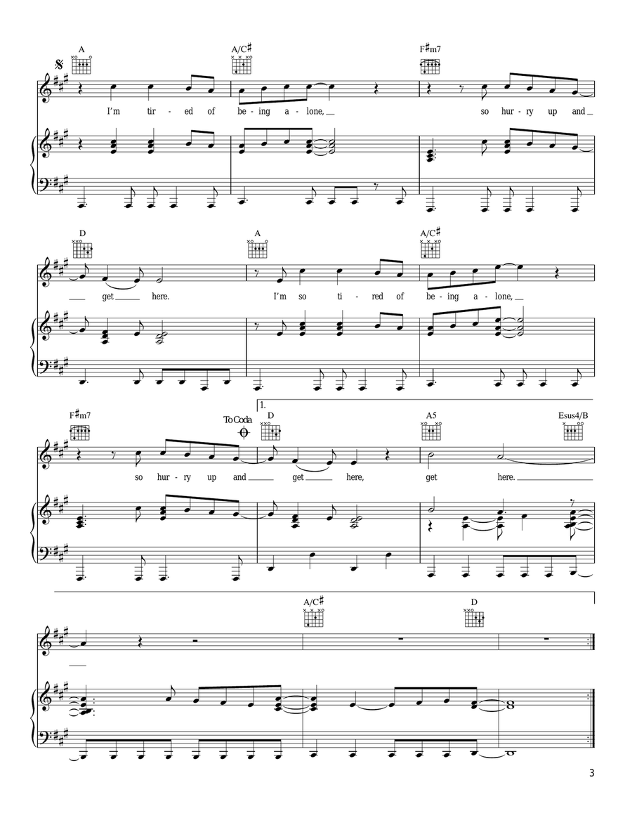 Love Song For No One Piano, Vocal, Guitar scores gallery preview page 3