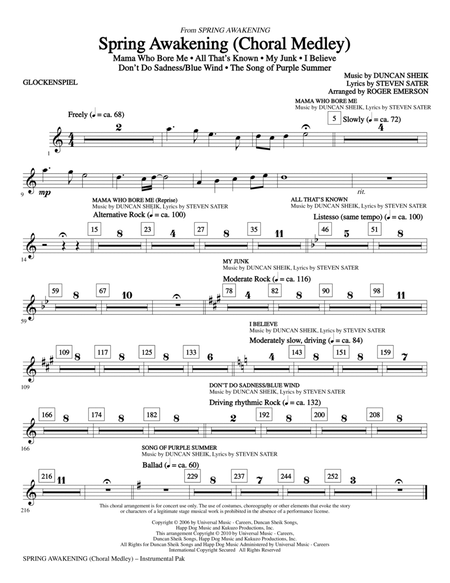 Spring Awakening (Choral Medley) - Glockenspiel