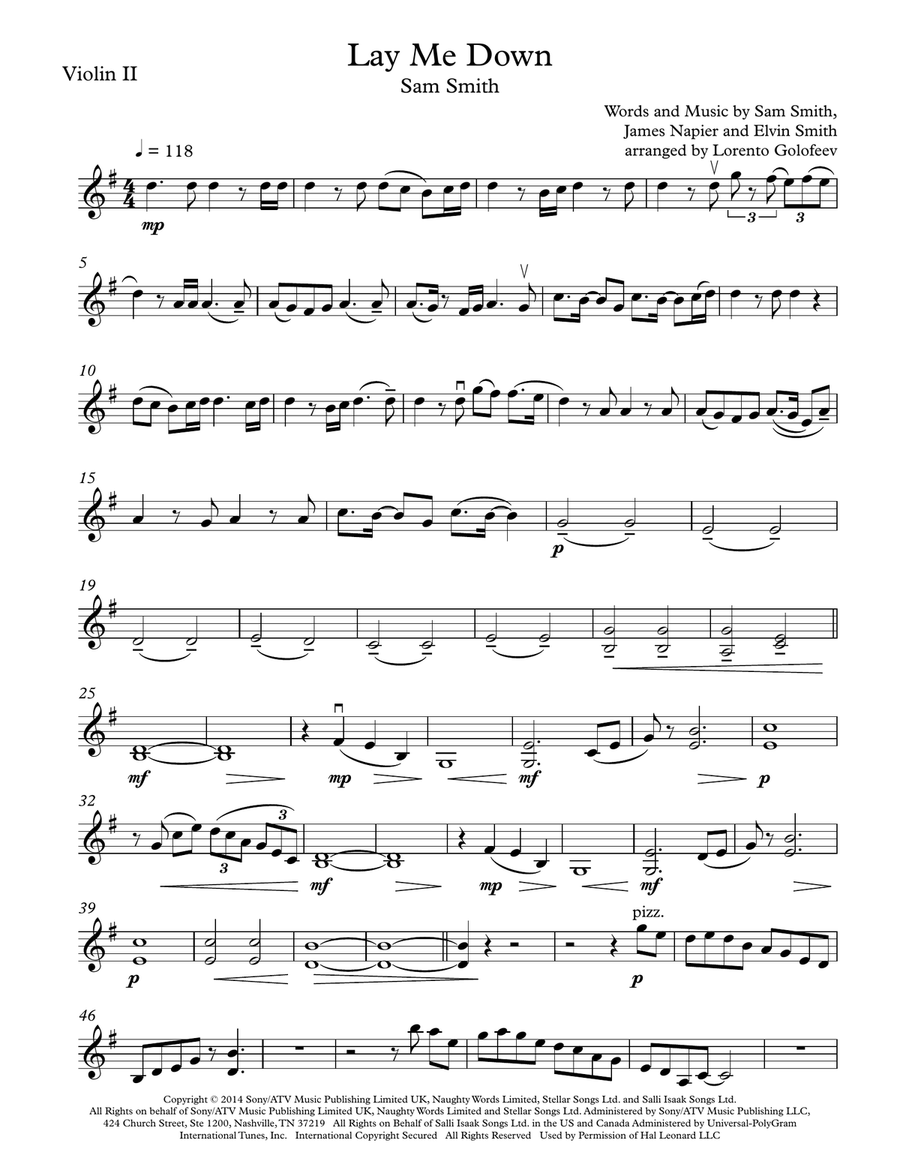 Lay Me Down String Quartet scores gallery preview page 3