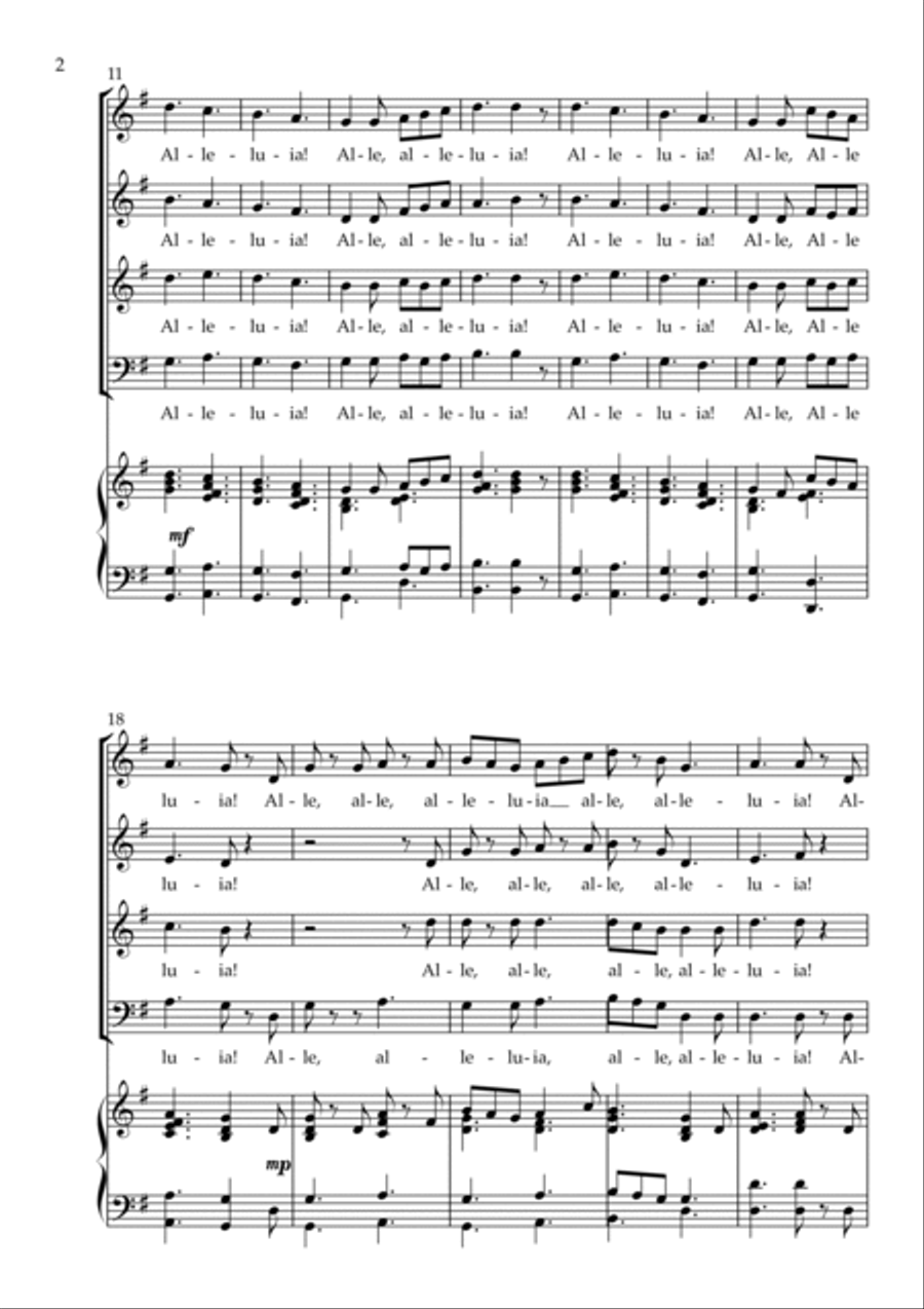 Alle, Alle, Alleluia! 4-Part scores gallery preview page 2
