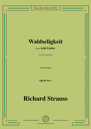 Book cover for Richard Strauss-Waldseligkeit,in E flat Major
